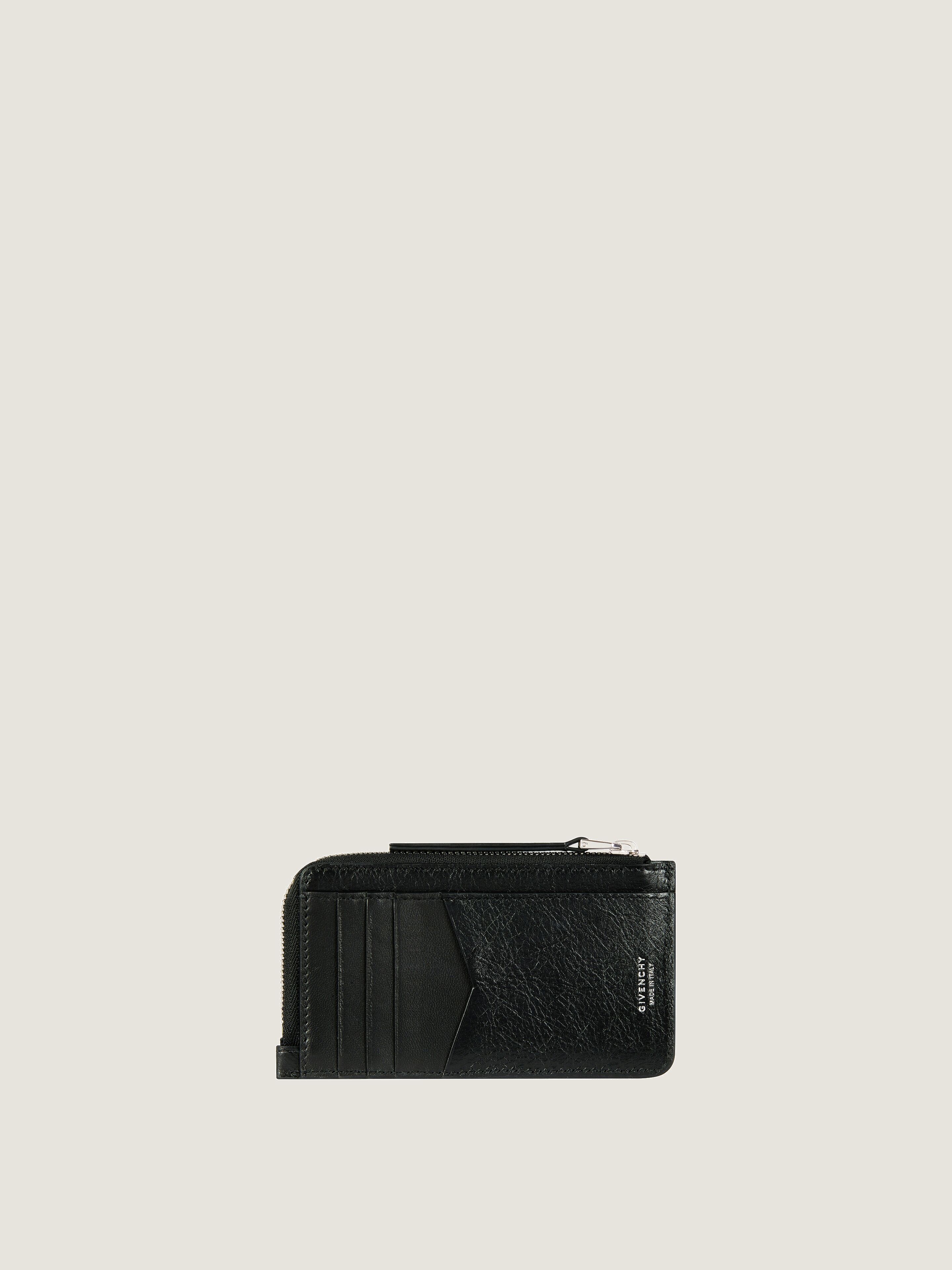 Voyou zipped card holder in leather